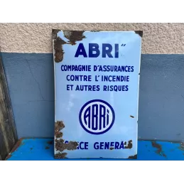 PLAQUE EMAILLEE  BOMBEE ASSURANCE ABRI  59CM X 38.50CM
