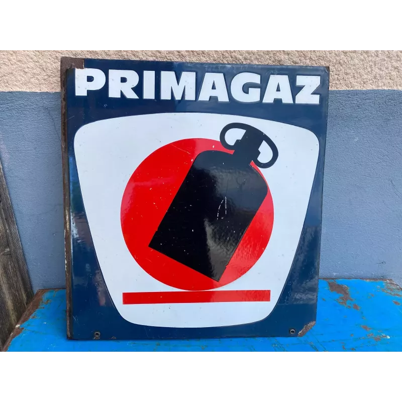 PLAQUE EMAILLEE PRIMAGAZ DOUBLE FACE 55CM X51CM PLAQUE EMAILLEE PRIMAGAZ DOUBLE FACE 55CM X51CM