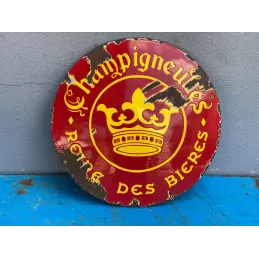 PLAQUE EMAILLEE  BOMBEE CHAMPIGNEULLES DIAMETRE 37.50CM