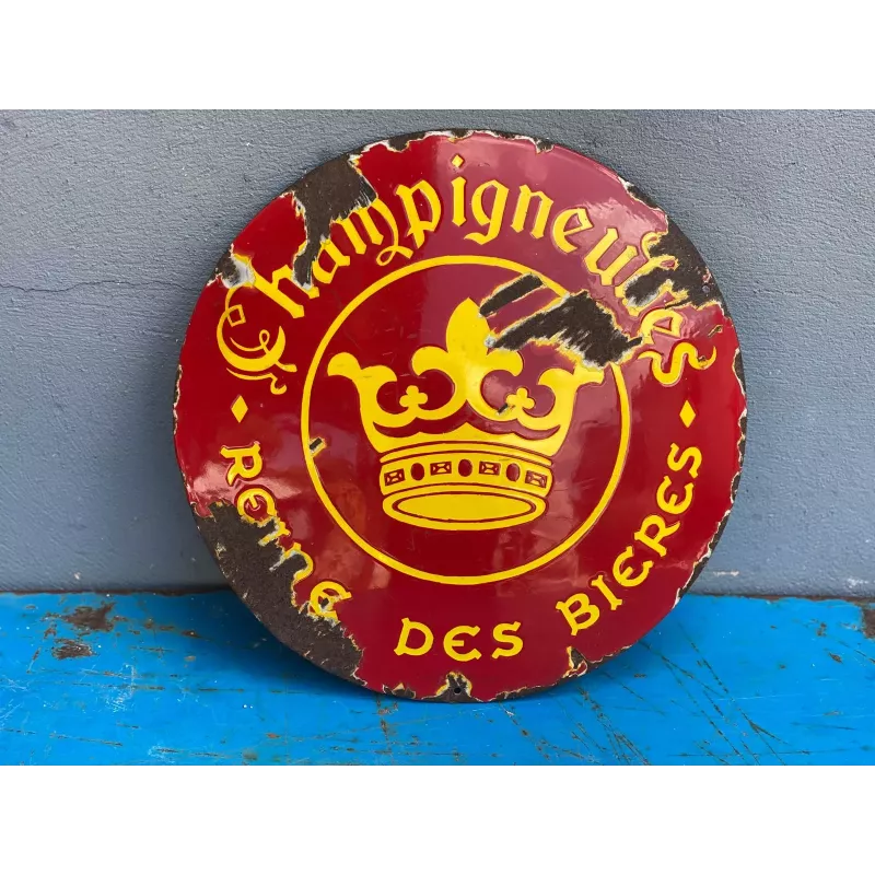 PLAQUE EMAILLEE BOMBEE CHAMPIGNEULLES DIAMETRE 37.50CM PLAQUE EMAILLEE BOMBEE CHAMPIGNEULLES DIAMETRE 37.50CM