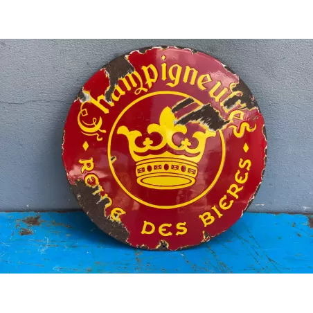 PLAQUE EMAILLEE  BOMBEE CHAMPIGNEULLES DIAMETRE 37.50CM