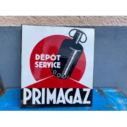 PLAQUE EMAILLEE PRIMAGAZ DOUBLE FACE  50CM X45CM