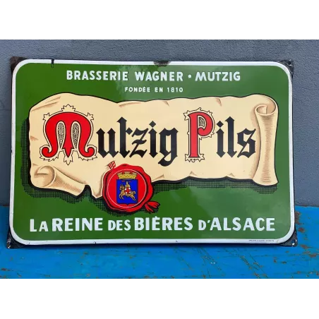 PLAQUE EMAILLEE  MUTZIG  58CM X38CM