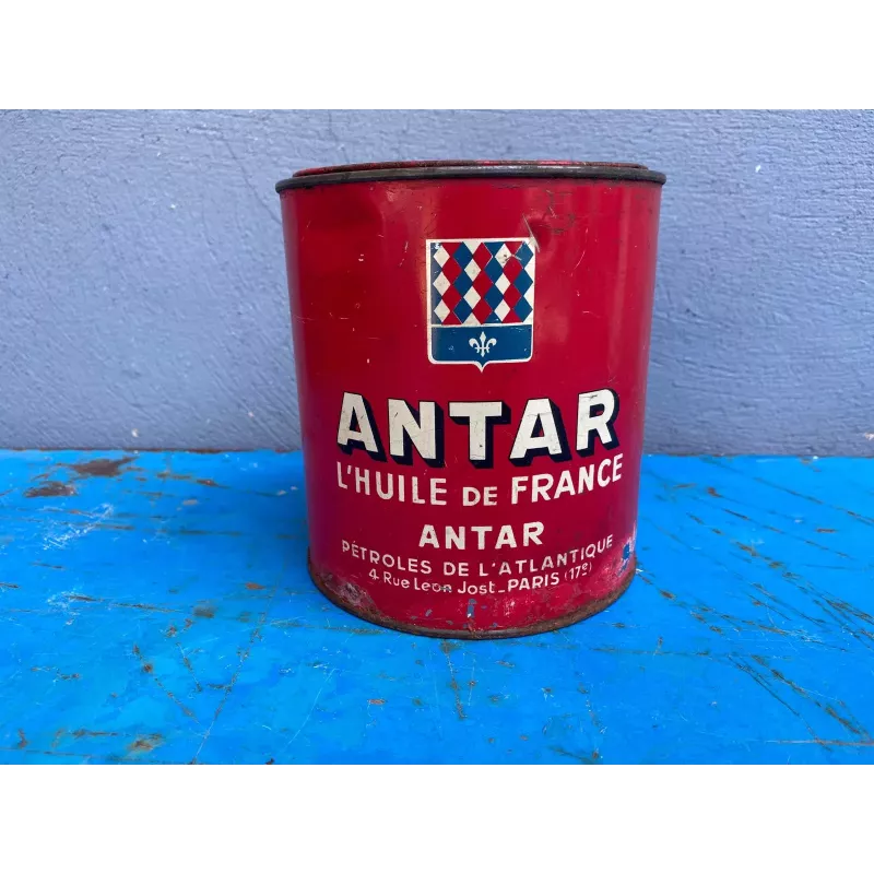 BOITE ANTAR HUILE DE FRANCE DIAMETRE 14CM HT 15CM BOITE ANTAR HUILE DE FRANCE DIAMETRE 14CM HT 15CM