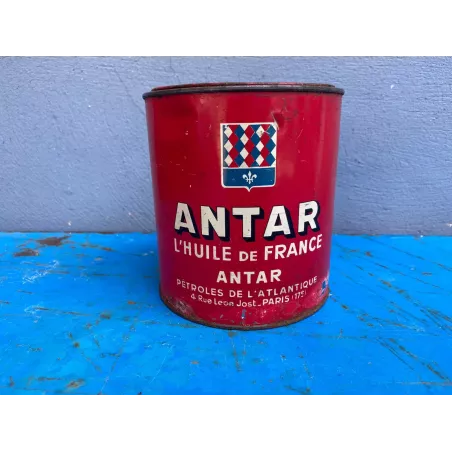 BOITE ANTAR  HUILE DE FRANCE  DIAMETRE 14CM HT 15CM