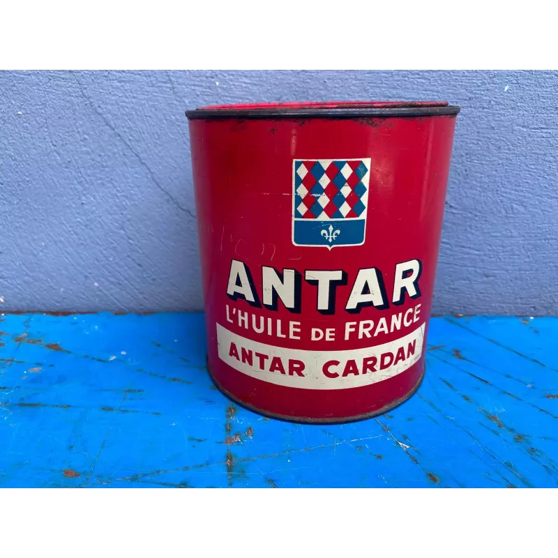BOITE ANTAR HUILE DE FRANCE DIAMETRE 14CM HT 15CM BOITE ANTAR HUILE DE FRANCE DIAMETRE 14CM HT 15CM