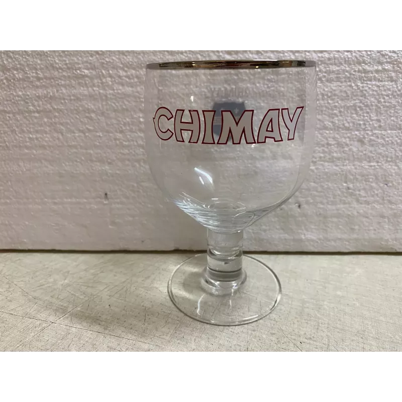 1 VERRE CHIMAY  33CL  COLLECTOR  BLEU HT 15CM