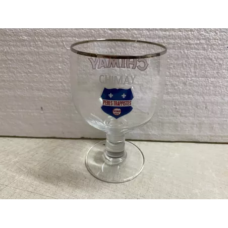 6  VERRES CHIMAY 33CL COLLECTOR BLEU HT 15CM