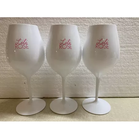 3 VERRES LILI ROSE  40CL EN POLYCARBONATE  HT 21.50CM
