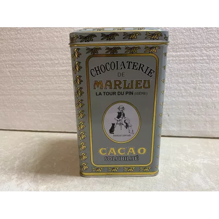 BOITE  CACAO DE MARLIEU  LA TOUR DU PIN  10.80CMX10.80CM HT 18CM