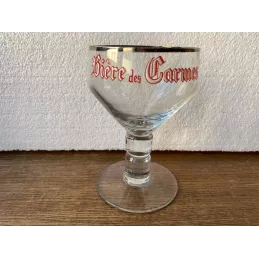 VERRE EMAILLE  BIERE DES CARMES 25CL HT 14.20CM