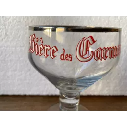 VERRE EMAILLE  BIERE DES CARMES 25CL HT 14.20CM