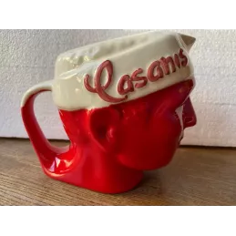 PICHET CASANIS  ROUGE BANDEAU BLANC  ECRITURE ROUGE