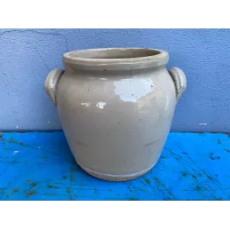 ANCIEN POT EN GRES DIAMETRE 15CM  HT 21CM