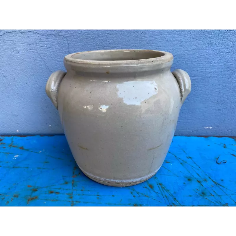 ANCIEN POT EN GRES DIAMETRE 15CM HT 21CM ANCIEN POT EN GRES DIAMETRE 15CM HT 21CM