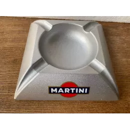 CENDRIER  MARTINI EN ACIER BROSSE  21CM X21CM