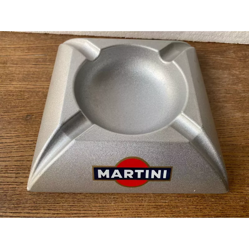 CENDRIER  MARTINI EN ACIER BROSSE  21CM X21CM