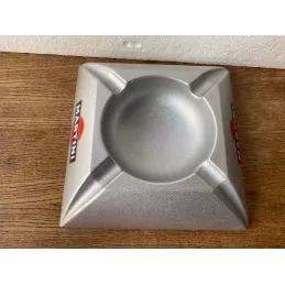 CENDRIER  MARTINI EN ACIER BROSSE  21CM X21CM