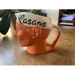 PICHET  CASANIS ORANGE 1 LITRE  BANDEAU BLANC  ECRITURE NOIRE