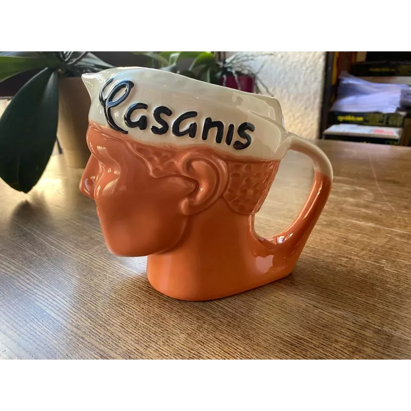 PICHET  CASANIS ORANGE 1 LITRE  BANDEAU BLANC  ECRITURE NOIRE