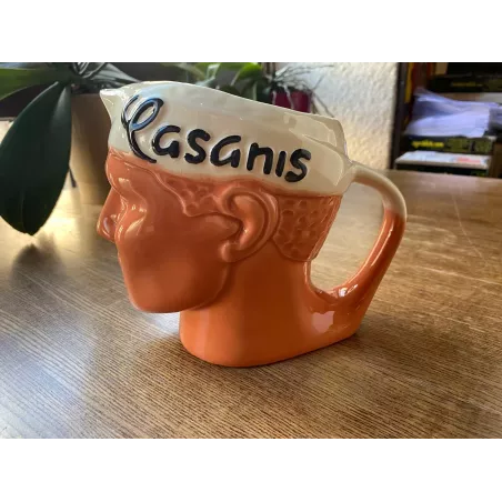 PICHET  CASANIS ORANGE 1 LITRE  BANDEAU BLANC  ECRITURE NOIRE