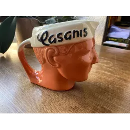 PICHET  CASANIS ORANGE 1 LITRE  BANDEAU BLANC  ECRITURE NOIRE