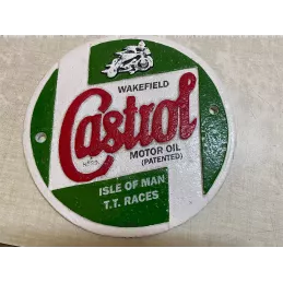 PLAQUE CASTROL EN FONTE  DIAMETRE 23CM