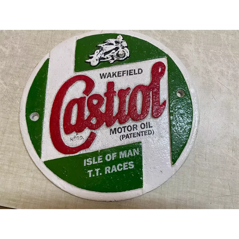 PLAQUE CASTROL EN FONTE DIAMETRE 23CM PLAQUE CASTROL EN FONTE DIAMETRE 23CM