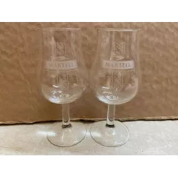 2 VERRES COGNAC  MARTELL 8/10CL HT 13.20CM