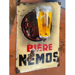 PLAQUE EMAILLEE BIERE NEMOS  60CM X40CM