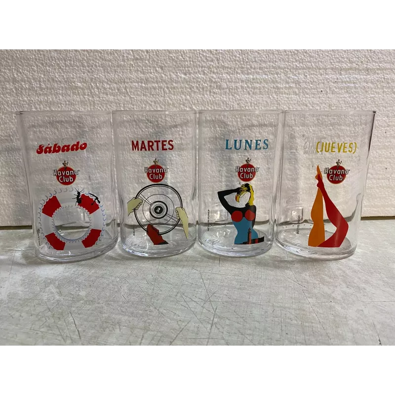 4 VERRES HAVANA CLUB  COLLECTOR HT 12CM 4 VERRES HAVANA CLUB  COLLECTOR HT 12CM