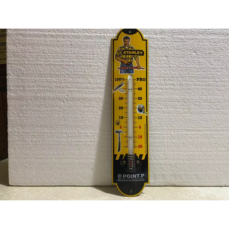 THERMOMETRE EMAILLE  STANLEY-POINT P  HT 44.50CM X10CM