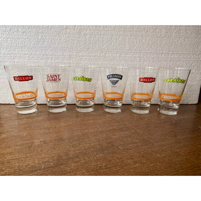 6 VERRES COCKTAILS  RHUM   VODKA   CARAIBO  HT 12.50CM 6 VERRES COCKTAILS  RHUM   VODKA   CARAIBO  HT 12.50CM