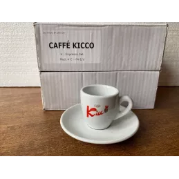 6 TASSES A CAFE KICCO  + 6 SOUS TASSES