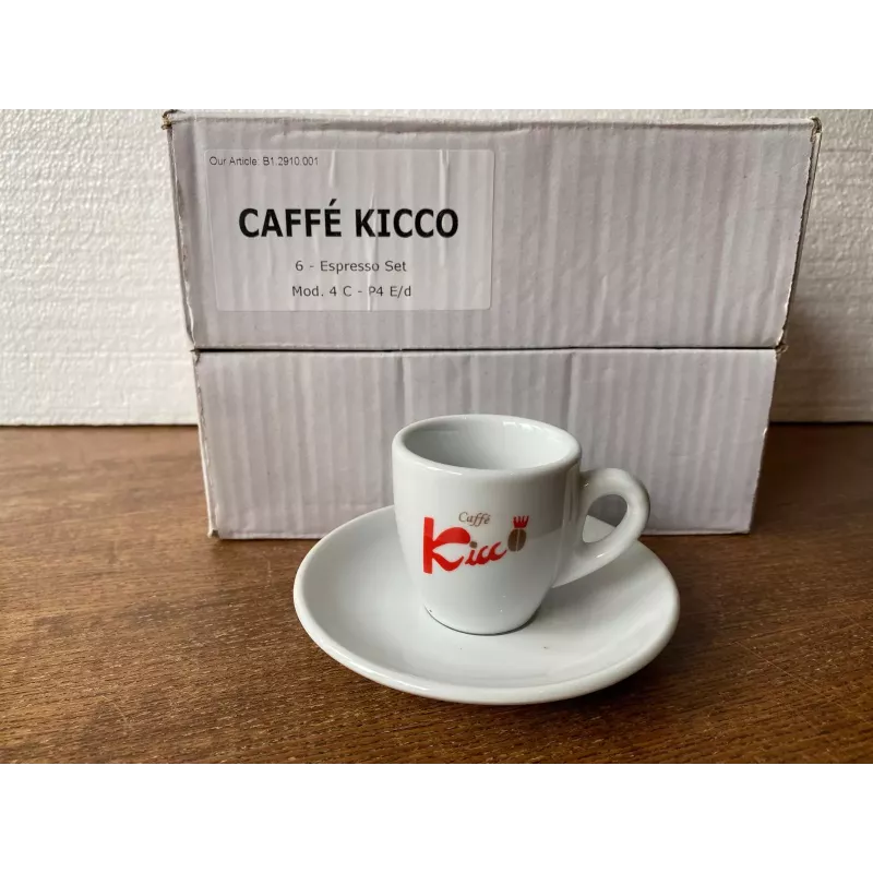 6 TASSES A CAFE KICCO + 6 SOUS TASSES 6 TASSES A CAFE KICCO + 6 SOUS TASSES