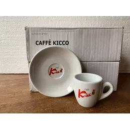 6 TASSES A CAFE KICCO  + 6 SOUS TASSES