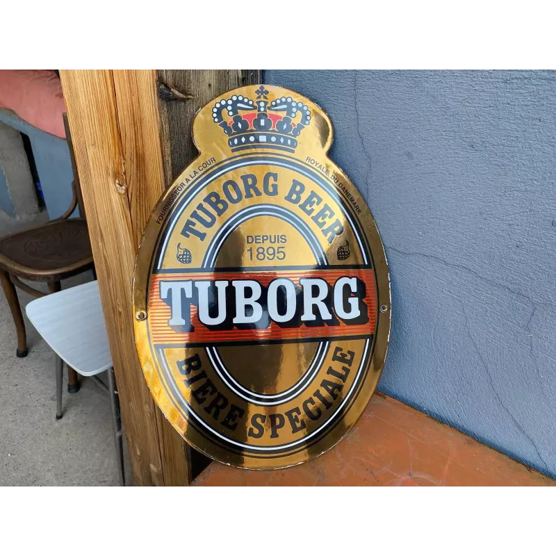 1 PLAQUE EMAILLEE BOMBEE TUBORG 1 PLAQUE EMAILLEE BOMBEE TUBORG