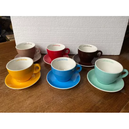 6 TASSES  A CHOCOLAT RICHARD  25CL 6 COULEURS