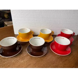 6 TASSES A CHOCOLAT RICHARD 25CL 3 COULEURS