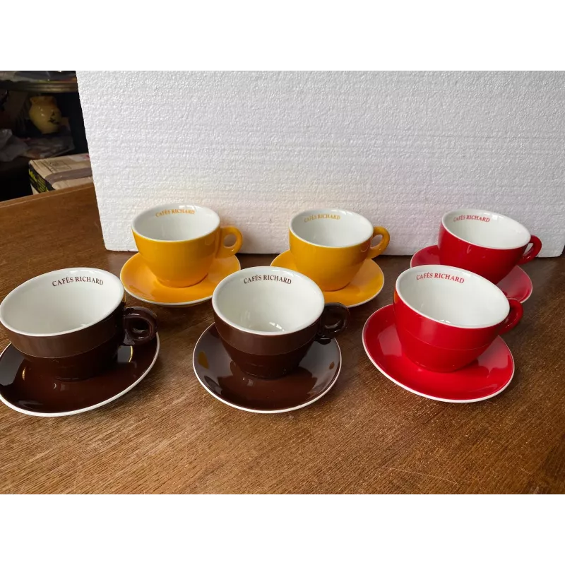 6 TASSES A CHOCOLAT RICHARD 25CL 3 COULEURS 6 TASSES A CHOCOLAT RICHARD 25CL 3 COULEURS