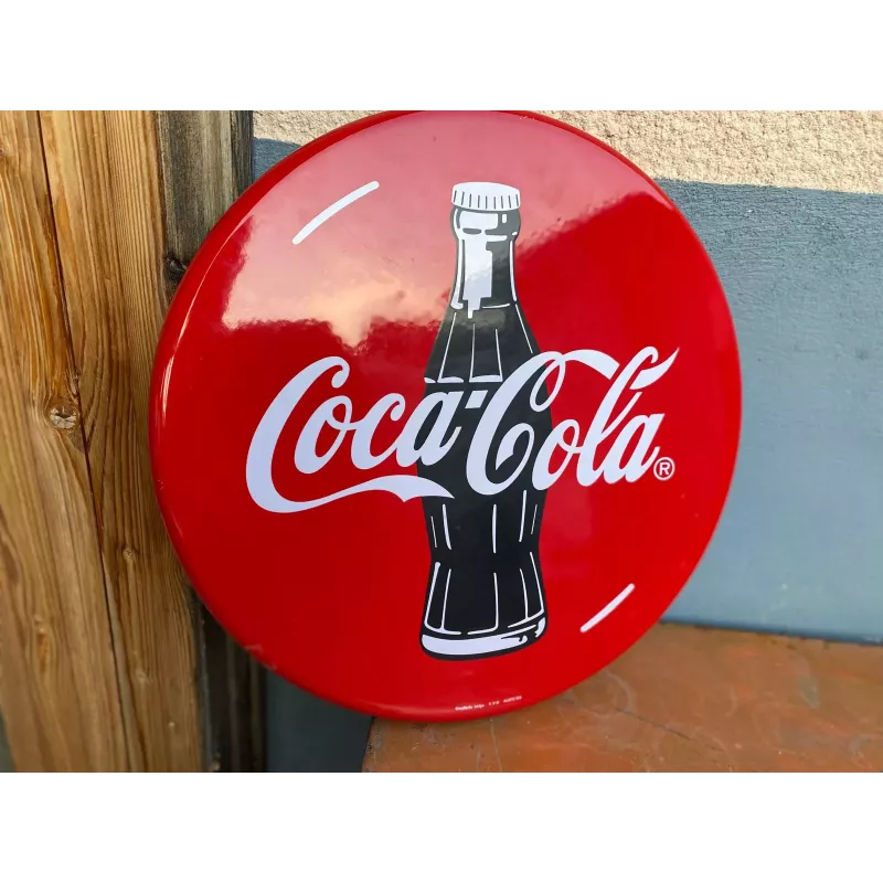 PLAQUE EMAILLEE  COCA-COLA  DIAMETRE 50CM  ANNEE 1994