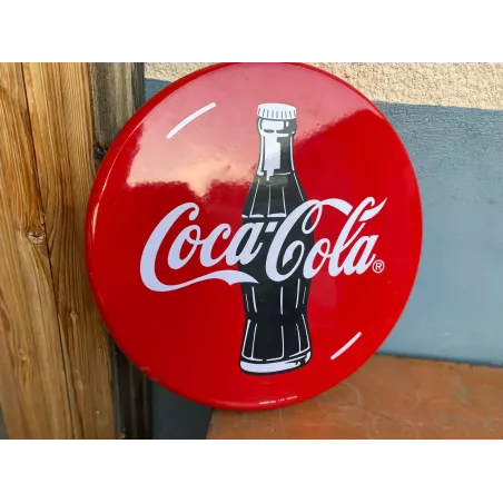 PLAQUE EMAILLEE  COCA-COLA  DIAMETRE 50CM  ANNEE 1994