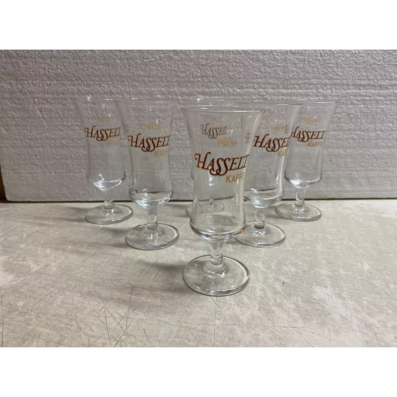 6 VERRES  HASSELT KAFFE 10CL HT.14.50CM 6 VERRES  HASSELT KAFFE 10CL HT.14.50CM