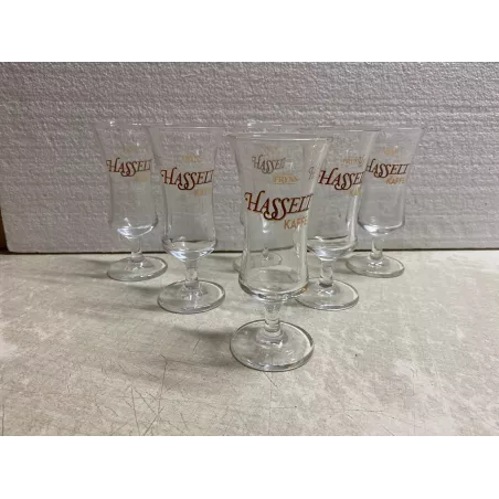 6 VERRES  HASSELT KAFFE 10CL HT.14.50CM