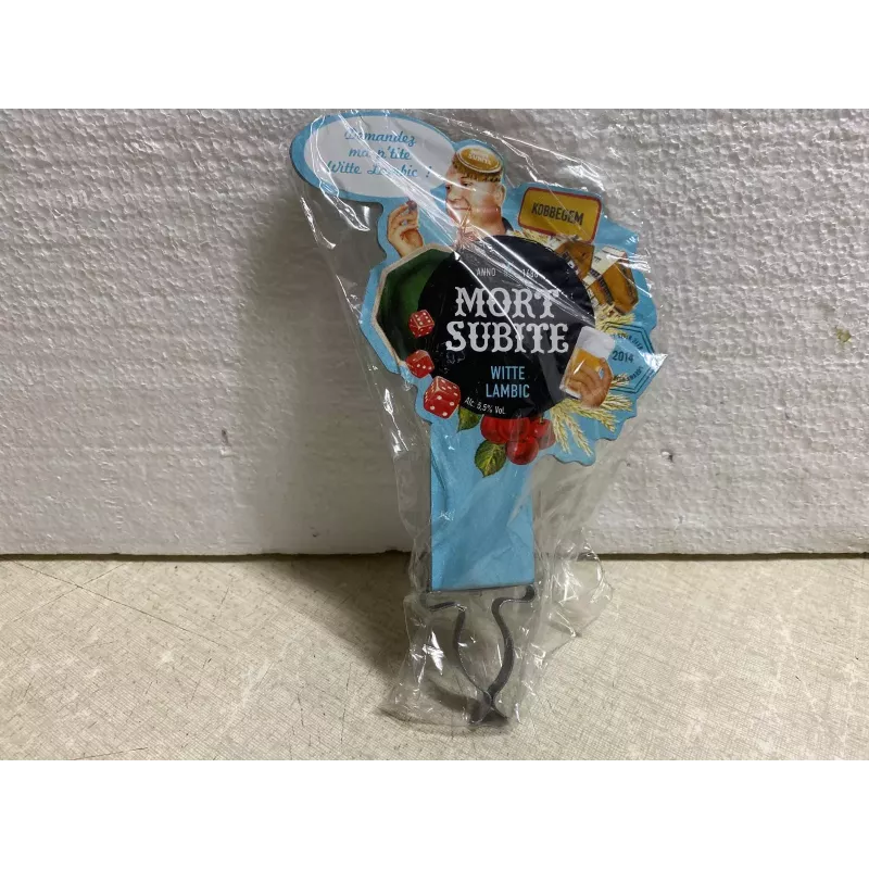 CAVALIER  MORT SUBITE  WITTE LAMBIC EN TOLE  14CM X10CM