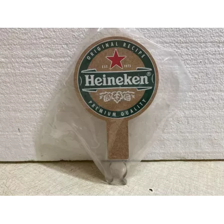 CAVALIER  BIERE HEINEKEN  EN BOIS  DIAMETRE 10CM