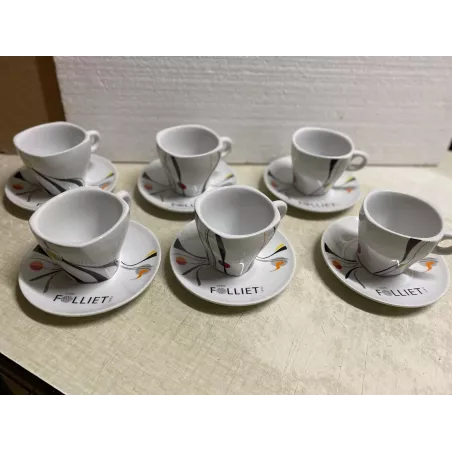 6 TASSES CHOCOLAT FOLLIET  COLLECTION 2017  3 MOTIFS