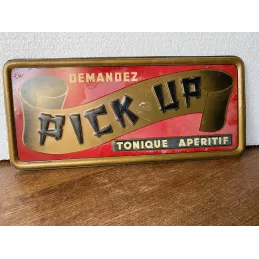 TOLE LITHO DEMANDEZ UN TONIQUE APERITIF 36CMX16CM