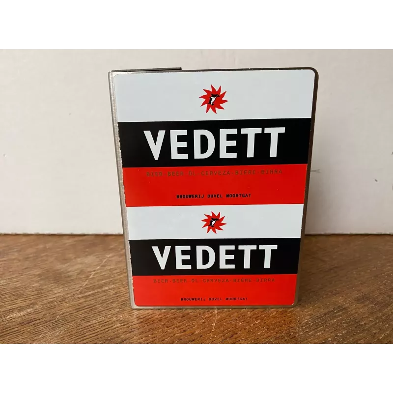 PORTE  SOUS -BOCK  VEDETT EN METAL 12CM X9CM X4.50CM