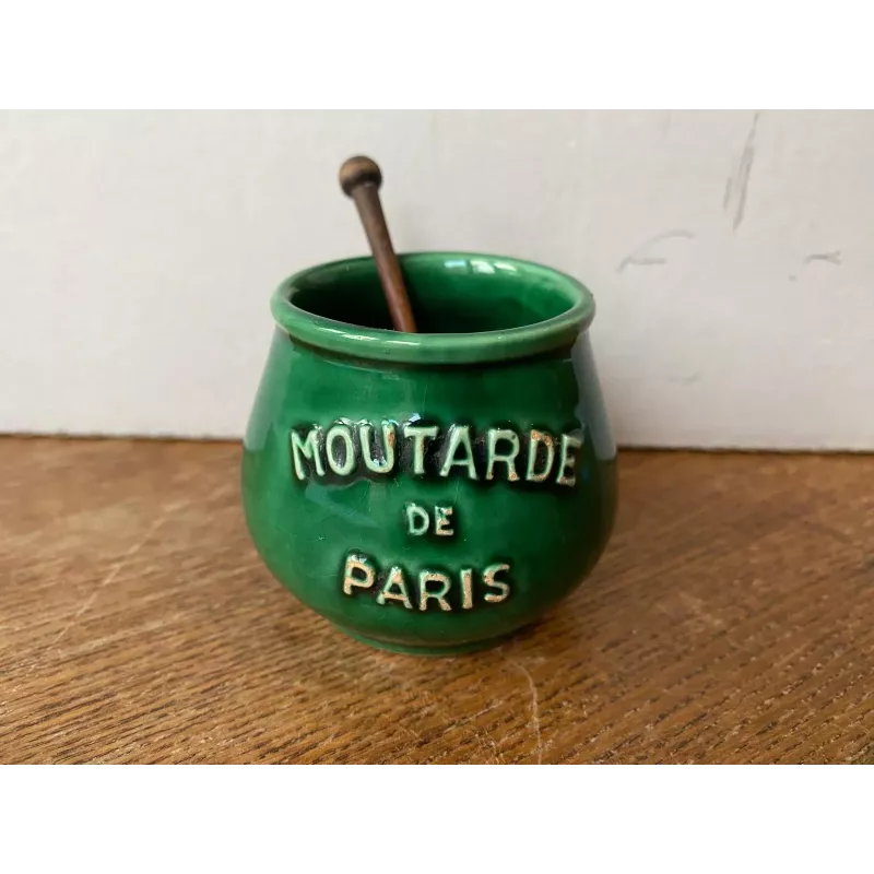 POT A MOUTARDE  DE PARIS  AVEC SA CUILLERE HT 6CM
